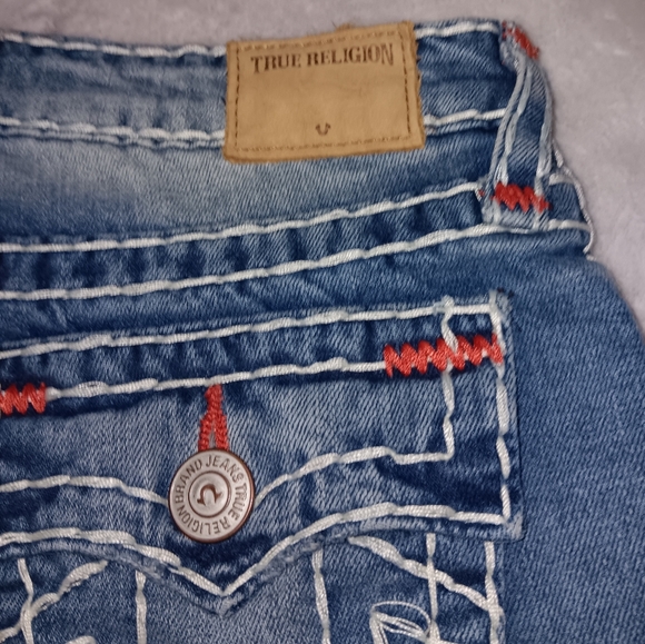 True Religion Bobby Stretch Shorty Denim Jeans Shorts Low Rise Vintage - Picture 4 of 7